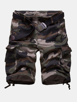 Mens Plus Size Summer Casual Cotton Outdoor Military Camouflage Cargo Shorts