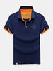 Mens Polo Shirt Turndown Collar Short Sleeve Solid Color Spring Summer Casual Tops