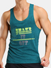 Mens Quick Dry Perspiration Printed Fitness Jogging Sport Tank Tops