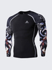 Mens Quick Dry Wolf Printing Training Tights Long sleeve Bodybuilding T-shirts