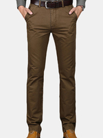 Mens Regular Fit Solid Color Business Trouser Brief Style Soft Cotton Cargo Pants