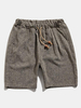 Mens Retro Knitted Elastic Waist Drawstring Breathable Casual Shorts