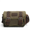 Mens Retro Shoulder Bag Genuine Leather Crossbody Bag Canvas Hobos Bags