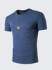 Mens Round Neck Buttons Cotton Blend T-shirt Short Sleeve Spring Summer Casual Tops