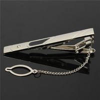 Mens Silver Slide Tie Clip Stainless Steel Plain Clasp Bars Pins Clips Suit Accessories