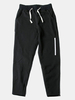 Mens Sport Pants Elastic Waist Drawstring Black Solid Color Casual Sportwear