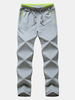 Mens Spring Casual Solid Color Straight Leg Running Pants Breathable Cotton Sport Pants