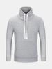 Mens Spring Casual Stand Collar Sweatshirt Solid Color Big Pocket Long Sleeve Sweatshirt