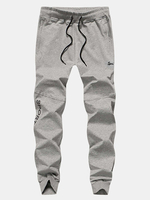 Mens Spring Fall Big Size Sport Pants Elastic Waist Drawstring Pencil Casual Sportwear