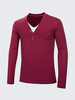 Mens Spring Fall Cotton Blend Long Sleeve V-neck Buttons T-shirt