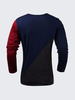 Mens Spring Fall Fashion Slim Fit Stitching Color Long Sleeve T-shirt
