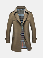 Mens Spring Fall Gentlemanlike Thin Jacket Coat Turndown Collar Slim Fit Outwear