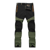 Mens Spring Fall Outdoor Soft Shell Water-repellent Quick-Dry Breathable Stitching Sport Pants