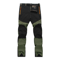 Mens Spring Fall Outdoor Soft Shell Water-repellent Quick-Dry Breathable Stitching Sport Pants