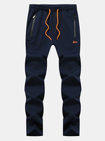 Mens Spring Fall Sport Pants Elastic Waist Drawstring Breathable Casual Sportwear