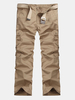 Mens Spring Fall Thin Straight Leg Multi-pocket Casual Long Pants