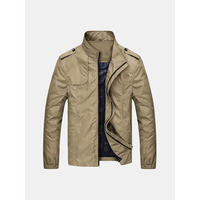 Mens Spring Lightweight Water-repellent Windproof Stand Collar Casual Jacket