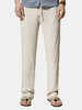 Mens Spring Linen Solid Color Casual Soft Long Trousers Flax Leisure Pants