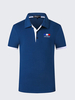 Mens Spring Summer Casual Solid Color Lapel Polo Shirt Short Sleeve T-shirt