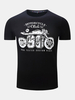 Mens Spring Summer Cotton Motorcycle Printed Short Sleeve O-neck T-shirts