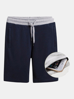 Mens Spring Summer Elastic Waist Zippered Pocket Loose Fit Cotton Casual Sport Shorts