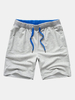 Mens Spring Summer Knitted Elastic Waist Drawstring Zipper Pocket Thin Jogging Casual Sports Shorts