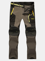 Mens Spring Summer Outdoor Contrast Color Soft Shell Quick-Dry Climbing Sport Pants