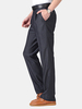 Mens Spring Summer Pleated Suit Pants Straight High Waist Business Casaul Dress Pants
