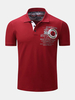 Mens Spring Summer Printed Short Sleeve Casual Business Polo Shirt