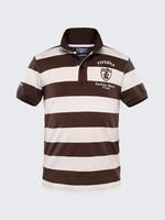 Mens Spring Summer Stripe Turn-down Collar Cotton Blend Polo Shirts