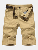 Mens Spring Summer Thin Brief Style Casual Slim Fit Solid Color Fifth Shorts