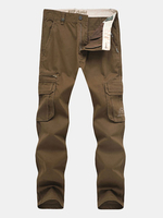 Mens Spring Summer Thin Cargo Pants Big Pockets Solid Color Loose Fit Casual Trouser
