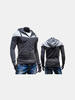 Mens Stitching Color Zipper Fashion Hoodies Casual Leisure Sweatshirt