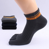 Mens Stripe Pattern Deodorant Breathable Sport Casual Cotton Five Toes Socks