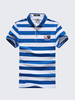 Mens Stripes Pattern Polo Shirt Turndown Collar Short Sleeve Spring Summer Casual Tops