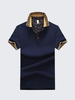 Mens Stylish Polo Shirt Printed Collar Short Sleeve Spring Summer Casual Tops