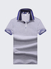 Mens Stylish Polo Shirt Printed Collar Solid Color Short Sleeve Spring Summer Casual Tops