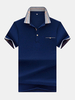 Mens Stylish Polo Shirt Solid Color Short Sleeve Spring Summer Casual Tops