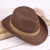 Mens Summer Breathable Straw Fedoras Jazz Caps Casual Sunscreen Beach Hat Cowboy Hat