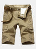 Mens Summer Cargo Pants Casual Cotton Knee Length Beach Shorts