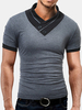 Mens Summer Casual Stand Collar Short Sleeve T-Shirts Solid Color Slim Fit Buttons Tops