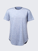 Mens Summer Casual T-shirt Solid color Crew Neck Arc-shaped Hem Cutting Slim Fit Top Tees