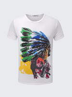 Mens Summer Cool Tshirt Indian Printing colorful Short Sleeved Casual Top Tees