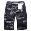 Mens Summer Cotton Breathable Camo Printed Knee Length Casual Shorts