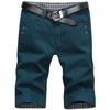 Mens Summer Cotton Breathable Solid Color Knee Length Thin Casual Cargo Shorts