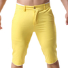 Mens Summer Cotton Breathable Solid Color Slim Fit Knee Length Casual Shorts
