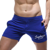 Mens Summer Cotton Elastic Waist Solid Color Home Shorts Casual Sport Shorts