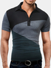 Mens Summer Cotton Hit Color Short Sleeve Turn-down Collar Slim Fit Polo Shirt