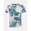 Mens Summer Creative 3D Leaves Printed O-neck Short Sleeve Casual T-shirt