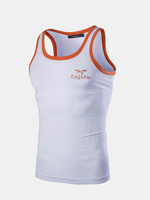 Mens Summer Eagle Embroidery Cotton Blend Slim Fit Breathable Sleeveless Tank Tops Vest